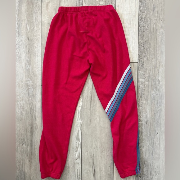 ✨Rare- Aviator Nation Blaze 4 blue ombré asymmetrical stripe joggers size small - Picture 5 of 10